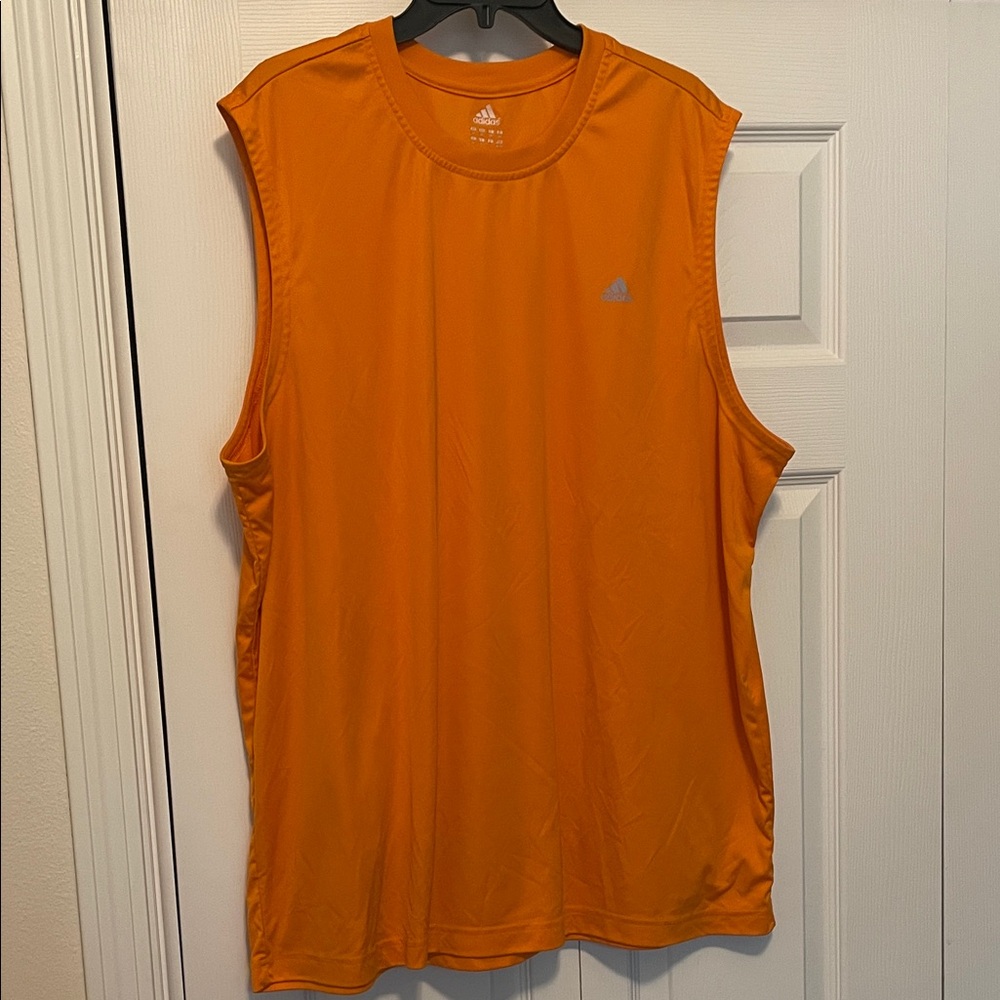 Adidas Men's Bright Orange Tank Top. Size 2XL